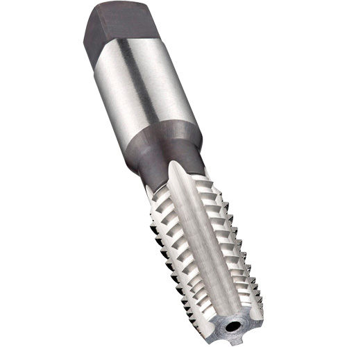 Taraud machine &agrave; denture altern&eacute;e pour tuyau, 1/4"-18, 5 cannelures, 75 mm lo, Conique, Acier rapide Les Fournitures Industrielles Méga