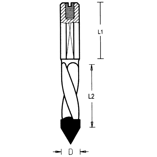 Through-Hole Carbide Tipped Drill, 5 mm Diameter Les Fournitures Industrielles Méga