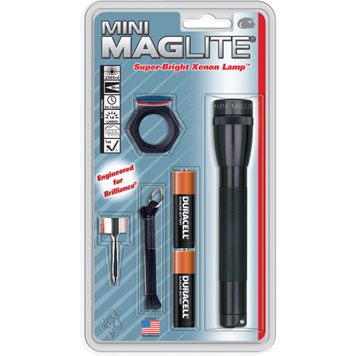 Mini&reg; Flashlights, Incandescent, 14 Lumens, AA Batteries Les Fournitures Industrielles Méga