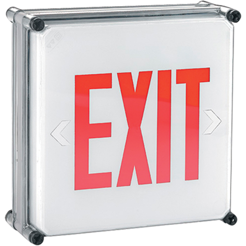 Aqua NEMA 4x Exit Signs, LED, Hardwired, 11-3/4" L x 11-3/4" W, English Les Fournitures Industrielles Méga