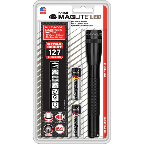 Mini&reg; Flashlights, LED, 97 Lumens, AA Batteries Les Fournitures Industrielles Méga