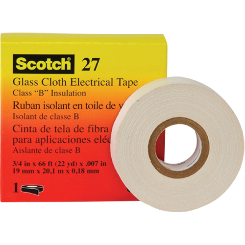 Rubans isolants en toile de verre 27 Scotch, 19 mm (3/4") la x 20 m (66') lo Les Fournitures Industrielles Méga