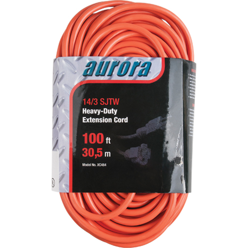 Cordon rallonge en vinyle, Ext&eacute;rieur, SJTW, AWG 14/3, 13 A, 100' Les Fournitures Industrielles Méga