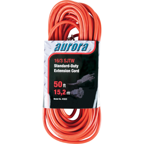 Cordon rallonge, Int&eacute;rieur/ext&eacute;rieur, SJTW, AWG 16/3, 13 A, 50' Les Fournitures Industrielles Méga