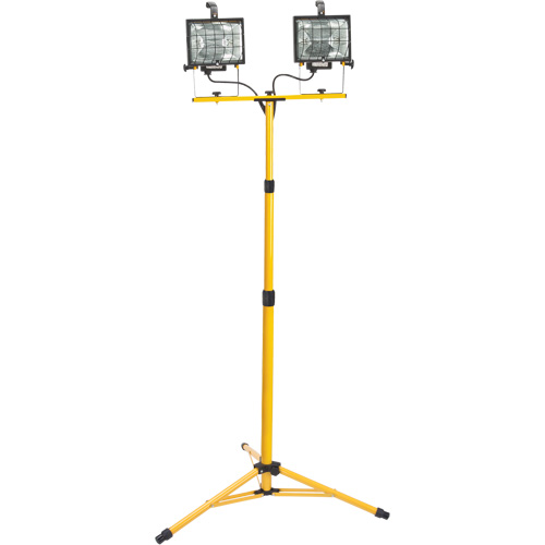 Twin-Head Work Light, Halogen, 500 W, 16000 Lumens, Steel Housing Les Fournitures Industrielles Méga