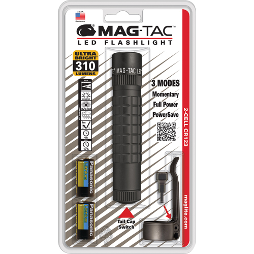 Mag-Tac Tactical Flashlights, LED, 310 Lumens, CR123 Batteries Les Fournitures Industrielles Méga