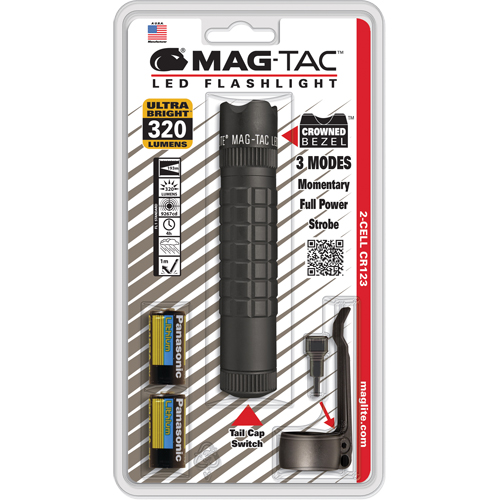 Mag-Tac Tactical Flashlights, LED, 320 Lumens, CR123 Batteries Les Fournitures Industrielles Méga