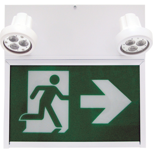 Running Man Exit Sign, LED, Battery Operated/Hardwired, 12" L x 12 1/2" W, Pictogram Les Fournitures Industrielles Méga