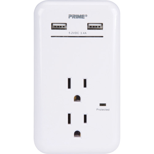 Prime&reg; USB Charger with Surge Protector Les Fournitures Industrielles Méga