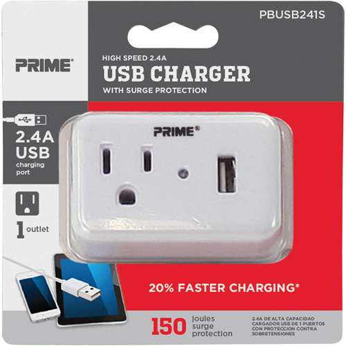 Chargeur USB Prime avec protection contre la surtension Les Fournitures Industrielles Méga