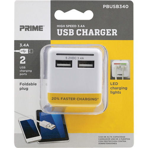 Prime&reg; High-Speed USB Charger Les Fournitures Industrielles Méga