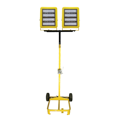 Chariot d'&eacute;clairage &agrave; deux t&ecirc;tes avec treuil, DEL, 400 W, 60 000 lumens, Boîtier en Aluminium Les Fournitures Industrielles Méga