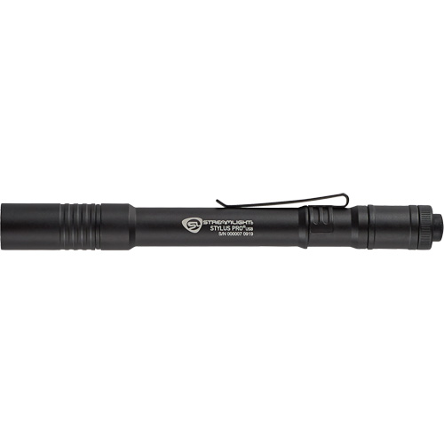 Lampe de poche stylo USB Stylus Pro, DEL, 350 lumens, Corps en Aluminium, piles Rechargeable, Compris Les Fournitures Industrielles Méga