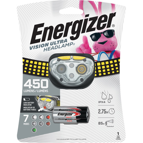 Vision Ultra Industrial Headlamp, LED, 450 Lumens, 2 Hrs. Run Time, AAA Batteries Les Fournitures Industrielles Méga