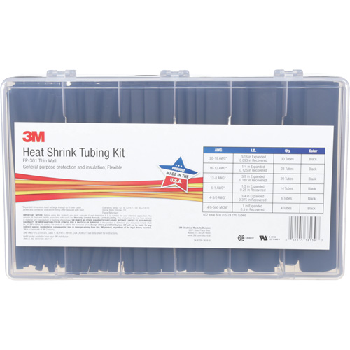 Tube thermor&eacute;tractable, Paroi mince, 6", 1" (2,54cm) - 0,1875" (0,48cm) Les Fournitures Industrielles Méga