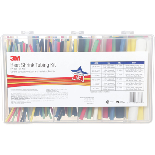 Tube thermor&eacute;tractable, Paroi mince, 6", 0,5" (1,27cm) - 0,0938" (0,24cm) Les Fournitures Industrielles Méga