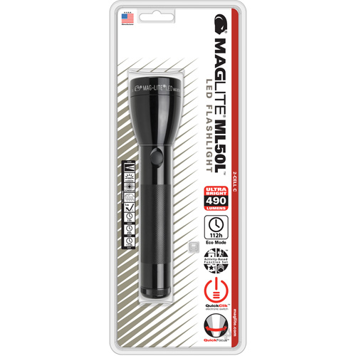 Flashlight, LED, 490 Lumens, C Batteries Les Fournitures Industrielles Méga