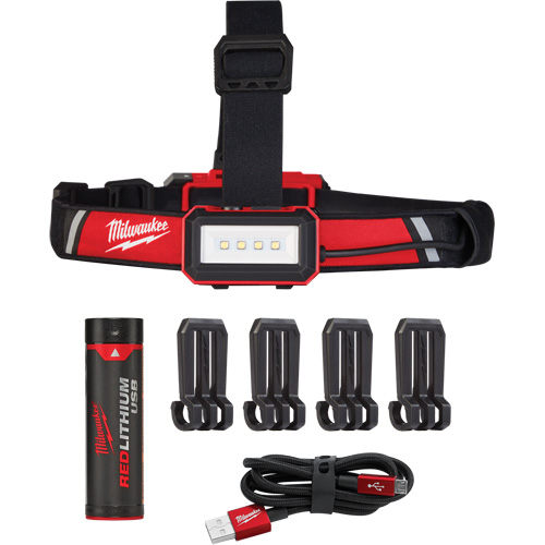 Low-Profile USB Headlamp, LED, 600 Lumens, 2 Hrs. Run Time, Rechargeable Batteries Les Fournitures Industrielles Méga