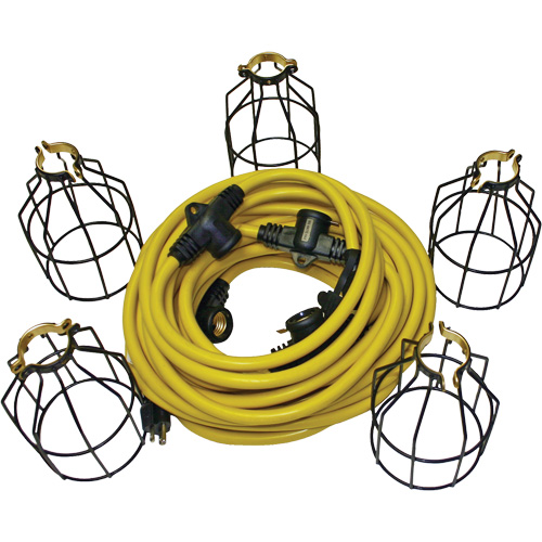 Guirlande &eacute;lectrique &agrave; DEL avec connecteur, 5 Lumi&egrave;res, 50' lo, Boîtier en M&eacute;tal Les Fournitures Industrielles Méga