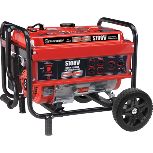 Generator with Wheel Kit, 5100 W Surge, 4000 W Rated, 120 V/240 V, 15 L Tank Les Fournitures Industrielles Méga