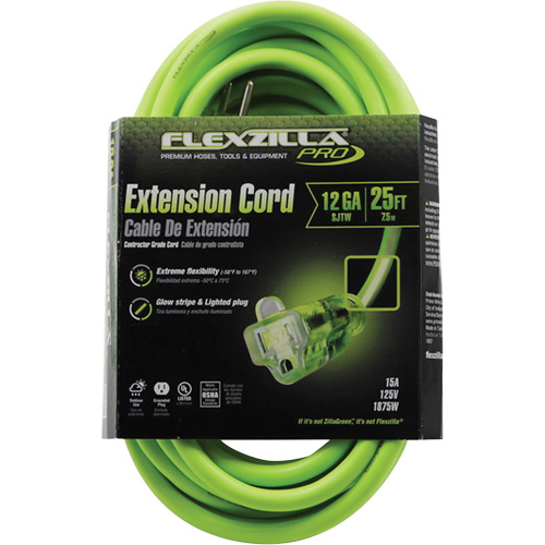 Cordon rallonge industriel Flexzilla Pro, Toutes saisons, SJTW, AWG 12/3, 15 A, 25' Les Fournitures Industrielles Méga