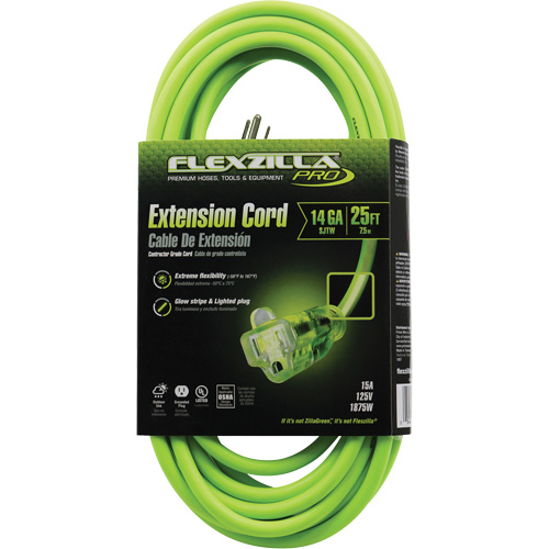 Cordon rallonge industriel Flexzilla Pro, Toutes saisons, SJTW, AWG 14/3, 15 A, 25' Les Fournitures Industrielles Méga