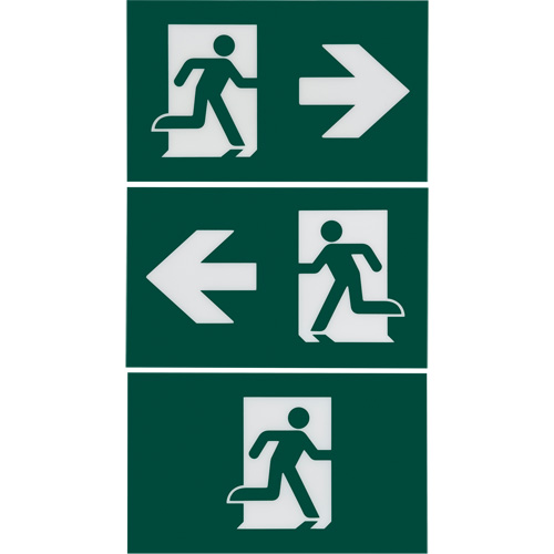 Enseigne d'homme qui court avec &eacute;clairage de s&eacute;curit&eacute;, DEL, &agrave; piles/&agrave; raccordement fixe, 12-1/10" lo x 11" la, Pictogramme Les Fournitures Industrielles Méga