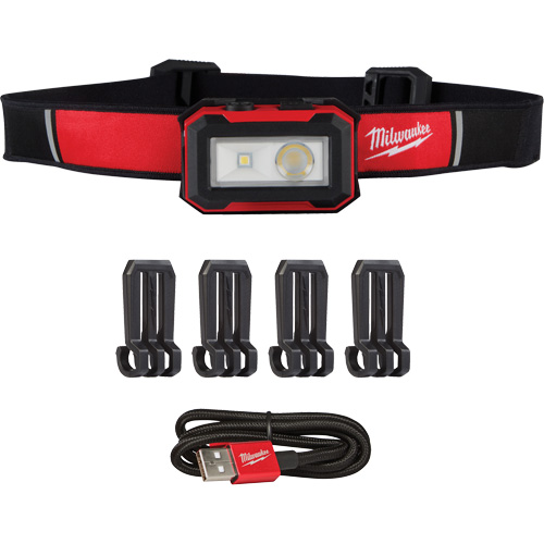 Lampe frontale magn&eacute;tique et lampe de travail, DEL, 450 lumens, 2,5 hres de fonctionnement, piles Rechargeable Les Fournitures Industrielles Méga