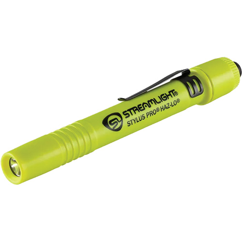 Lampe stylo &agrave; s&eacute;curit&eacute; intrins&egrave;que Stylus Pro HAZ-LO, DEL, 105 lumens, piles AAA, Compris Les Fournitures Industrielles Méga
