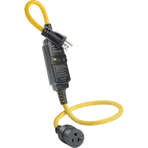 Cordon avec disjoncteur diff&eacute;rentiel (DDFT) &agrave; r&eacute;armement automatique, 120 V, 20 A, Cordon de 3' Les Fournitures Industrielles Méga