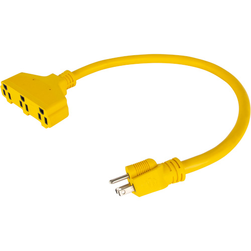 Extension Power Adapter, Outdoor, STOW, 12/3 AWG, 15 A, 3 Outlet(s), 2' Les Fournitures Industrielles Méga