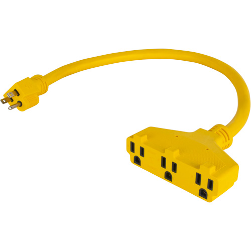 Extension Power Adapter, Outdoor, STOW, 12/3 AWG, 15 A, 3 Outlet(s), 2' Les Fournitures Industrielles Méga