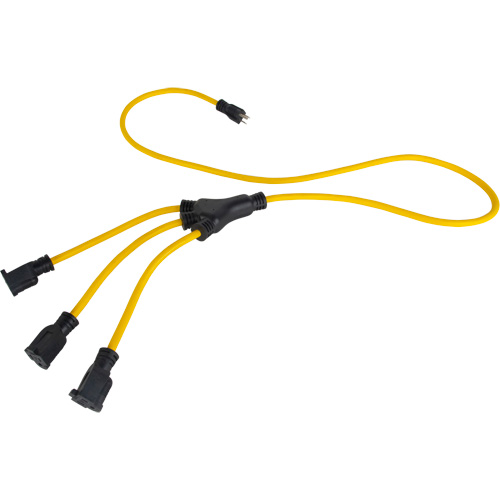 W-Style Power Adapter, Outdoor, STOW, 12/3 AWG, 15 A, 3 Outlet(s), 2' Les Fournitures Industrielles Méga