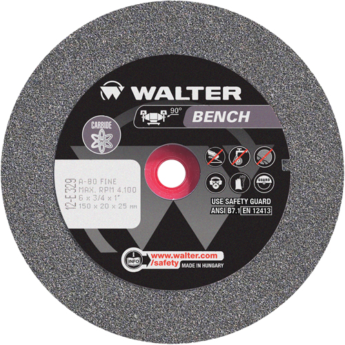 Bench Grinding Wheel, 6" x 3/4", 1" Arbor, 1 Les Fournitures Industrielles Méga