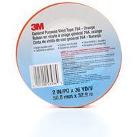 Ruban en vinyle pour travaux g&eacute;n&eacute;raux 764, 50,8 mm (2") la x 32,9 m (108') lo, 5 mils, Orange Les Fournitures Industrielles Méga