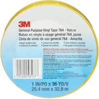 Ruban en vinyle pour travaux g&eacute;n&eacute;raux 764, 25,4 mm (1") la x 32,9 m (108') lo, 5 mils, Jaune Les Fournitures Industrielles Méga