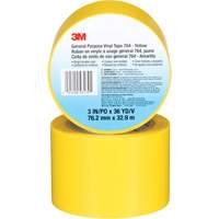 Ruban en vinyle pour travaux g&eacute;n&eacute;raux 764, 76 mm (3") la x 32,9 m (108') lo, 5 mils, Jaune Les Fournitures Industrielles Méga