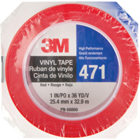 471 Vinyl Tape, 25.4 mm (1") W x 32.9 m (108') L, 5.3 mils, Red Les Fournitures Industrielles Méga