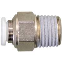 Straight Threaded Connector, 1/4", Brass, NPT Thread Les Fournitures Industrielles Méga