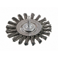 Brosses rotatives &agrave; fils nou&eacute;s - Brosse rotative &agrave; fils nou&eacute;s a/queue 1/4", fils nou&eacute;s standards, Dia. 3", Fils 0,014", Acier Les Fournitures Industrielles Méga
