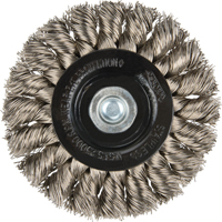 Brosses rotatives &agrave; fils nou&eacute;s - Brosse rotative &agrave; fils nou&eacute;s a/queue 1/4", Fils nou&eacute;s standards, Dia. 3", Fils 0,014", Acier inoxydable Les Fournitures Industrielles Méga