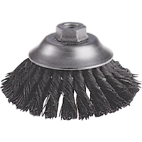 Brosses-boisseau &agrave; fils nou&eacute;s - Brosse-boisseau &eacute;vas&eacute;e, Dia. 6", Fils 0,02", Arbre 5/8"-11, Acier Les Fournitures Industrielles Méga