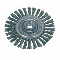 High Speed Small Grinder Stringer Bead Knot Wire Wheel Brush, 4" Dia., 0.02" Fill, 5/8"-11 Arbor, Steel Les Fournitures Industrielles Méga