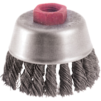 Brosses-boisseau &agrave; fils nou&eacute;s - Petites rectifieuses &agrave; grande vitesse, 2-3/4" dia. x M10x1,25 arbre Les Fournitures Industrielles Méga