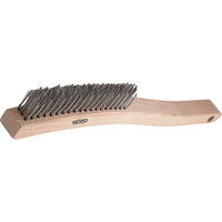 Brosses de grattage &agrave; manche long, garnissage en V, Acier inoxydable, 3 x 19 rangs de fils, Longueur 13-3/4" Les Fournitures Industrielles Méga