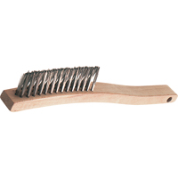 Brosses de grattage &agrave; manche long, rainure en V, Acier, 3 x 14 rangs de fils, Longueur 13-3/4" Les Fournitures Industrielles Méga