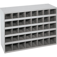 Steel Storage Bin Cabinet, 33-3/4" W x 12" D x 23-7/8" H, Grey Les Fournitures Industrielles Méga