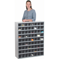 Steel Storage Bin Cabinet, 33-3/4" W x 12" D x 42" H, Grey Les Fournitures Industrielles Méga