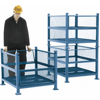 Conteneurs en m&eacute;tal grillag&eacute;, 2 panneaux repliables, Capacit&eacute; 2500 lb, 34,5" la x 40,5" p x 32,25" h Les Fournitures Industrielles Méga