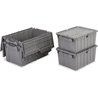 Flipak&reg; Polyethylene Plastic (PE) Distribution Containers, 11.8" x 9.8" x 7.7", Grey Les Fournitures Industrielles Méga